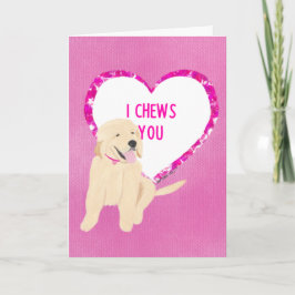 Golden Hund I Chef You Valentine Greeting Card Kort