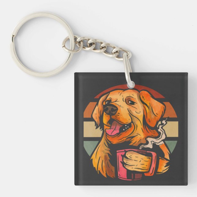 Golden hund kaffe T-Shirt (Framsidan)
