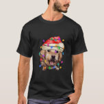 Golden Hund Retrieve Santa Merry Bevackert Christm T Shirt<br><div class="desc">Golden Hund Retrieve jultomten Merry Vacker jul Ljus.</div>