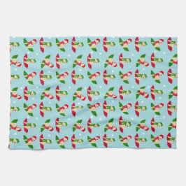 Golden Hund Winter Sled Day Kitchen Towel Kökshandduk