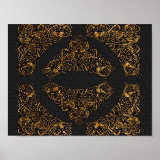 Golden Hundar Celtic Knot Poster