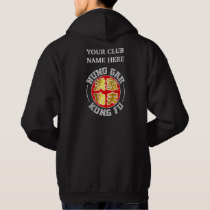 Golden Hung Ga Kung fu China Characters Red Seal Hoodie