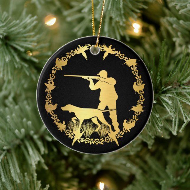 Golden hunter julgransprydnad keramik (Träd)