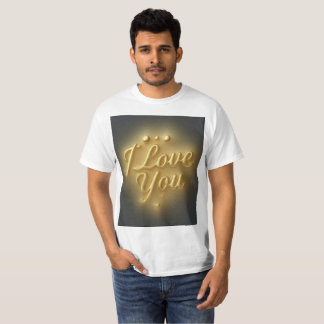 Golden I Love You T-Shirt Romantiskt Present För P