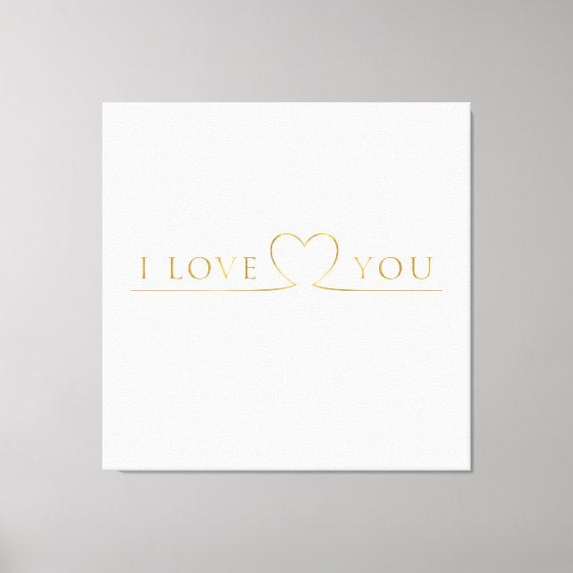 Golden I Love You Typografi Canvastryck (Framsida)