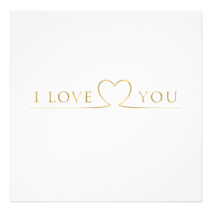 Golden I Love You Typografi Fototryck