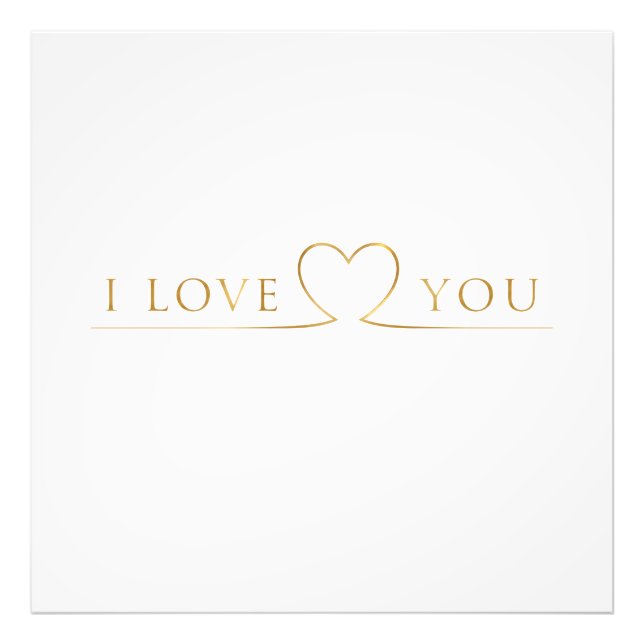 Golden I Love You Typografi Fototryck (Framsidan)