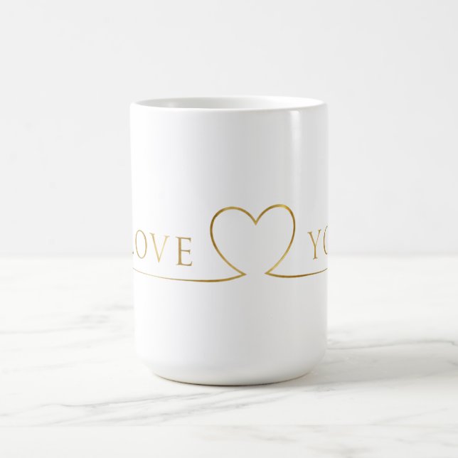 Golden I Love You Typografi Kaffemugg (Center)