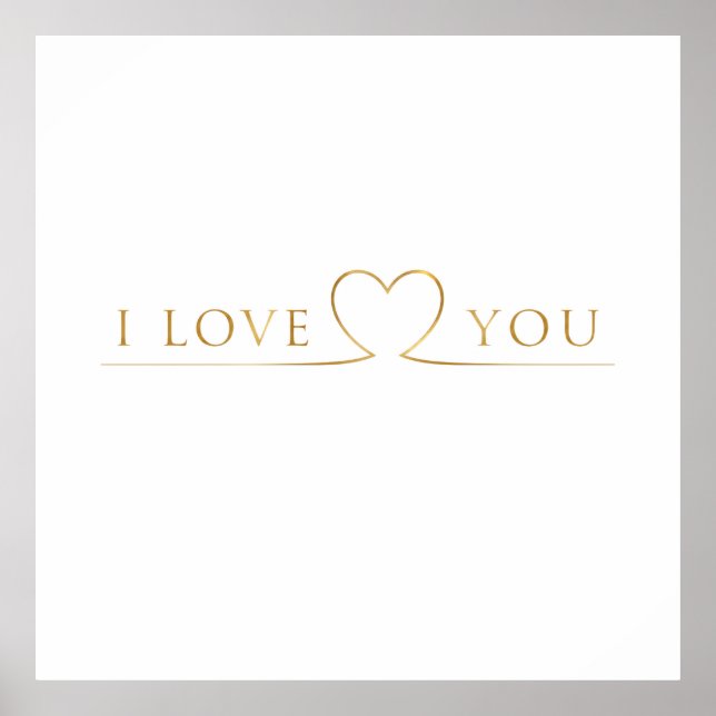 Golden I Love You Typografi Poster (Framsidan)
