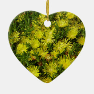 Golden Ice Plant Gula blommor Julgransprydnad Keramik