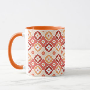 Golden ikat geometriskt mönster mugg