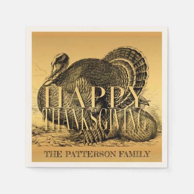 Golden-illustration Turkiet personlig P Napkin Pappersservett (Framsidan)