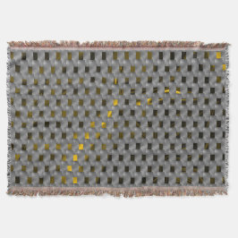 Golden image under grått tallrikar, avlånga fyrkan filt