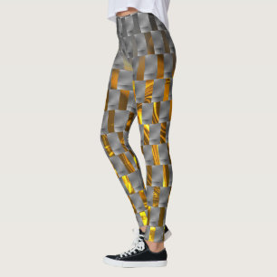 Golden image uppåt grått tallrikar, rektangulära f leggings