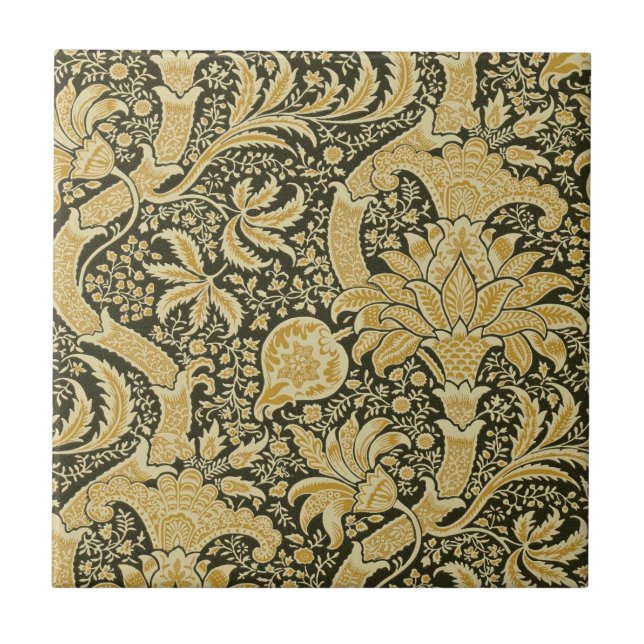 Golden Indian Mönster, William Morris Kakelplatta (Framsidan)