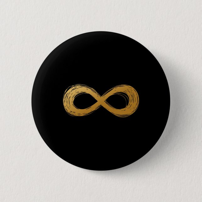 Golden Infinity Neurodiversitetssymbol - Autism Me Knapp (Framsida)