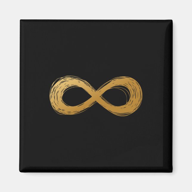 Golden Infinity Neurodiversity Symbol - Autism Awa Magnet (Framsidan)