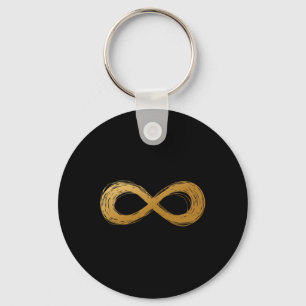 Golden Infinity Neurodiversity Symbol - Autism Awa Nyckelring