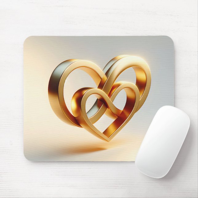 Golden Infinity och hjärtsymbol Musmatta (Med mus)