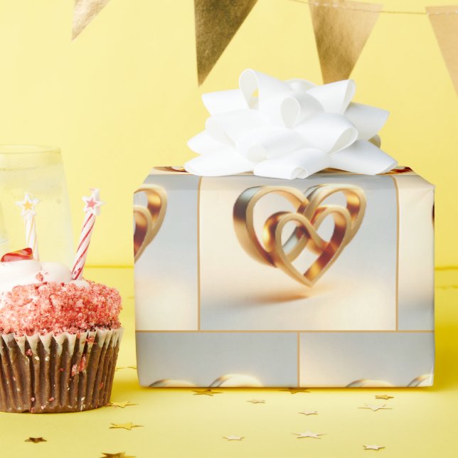 Golden Infinity och hjärtsymbol Presentpapper (Födelsedagsfest)