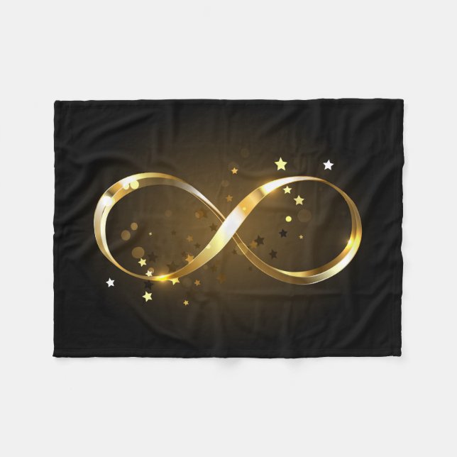 Golden Infinity Symbol Fleecefilt (Framsidan (Horisontell))