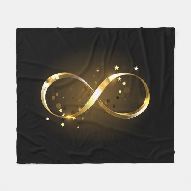 Golden Infinity Symbol Fleecefilt (Framsidan (Horisontell))