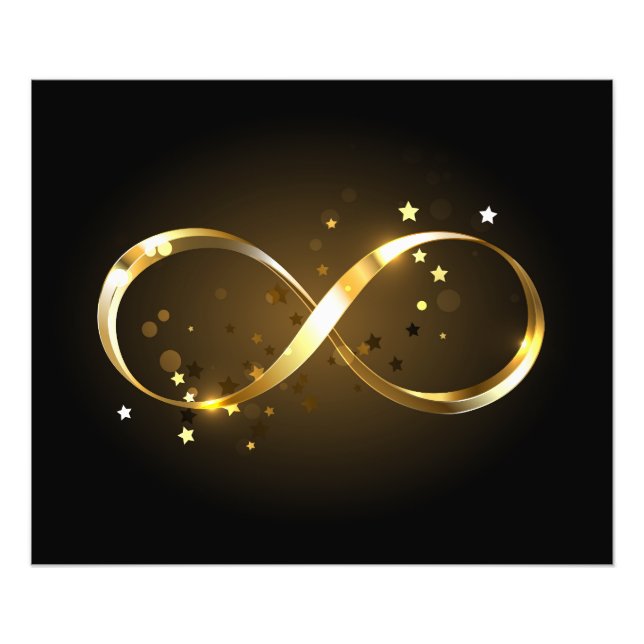 Golden Infinity Symbol Fototryck (Framsidan)