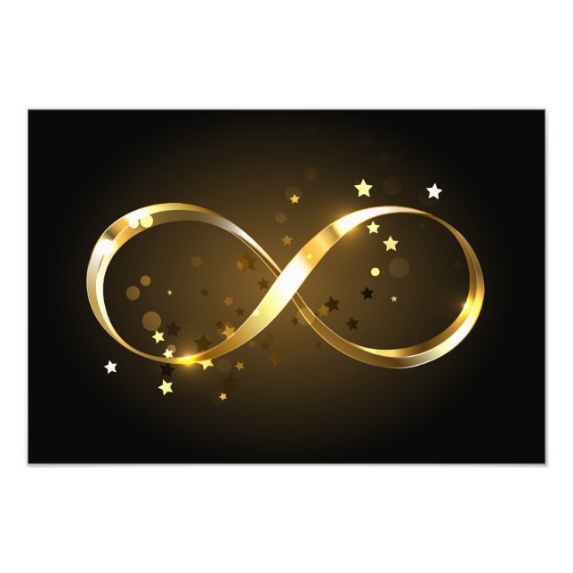 Golden Infinity Symbol Fototryck (Framsidan)