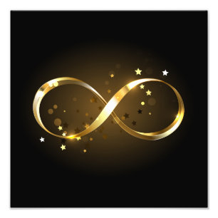 Golden Infinity Symbol Fototryck