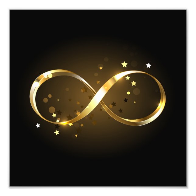Golden Infinity Symbol Fototryck (Framsidan)