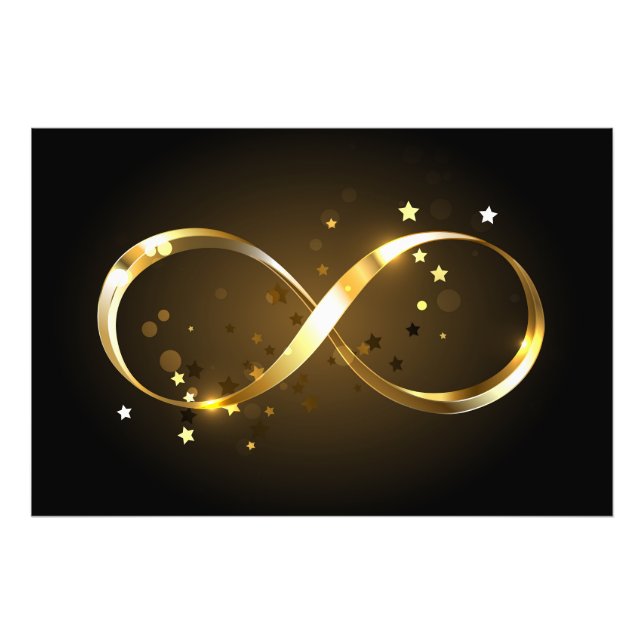 Golden Infinity Symbol Fototryck (Framsidan)