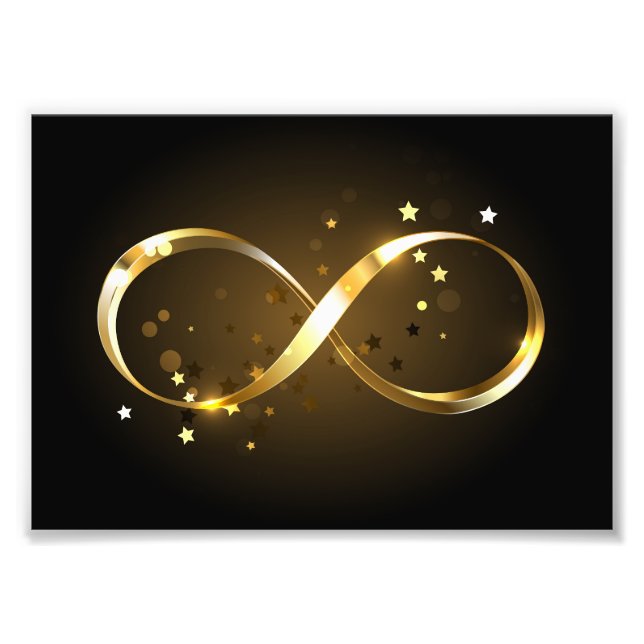 Golden Infinity Symbol Fototryck (Framsidan)