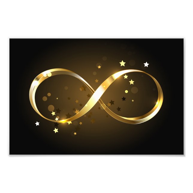 Golden Infinity Symbol Fototryck (Framsidan)