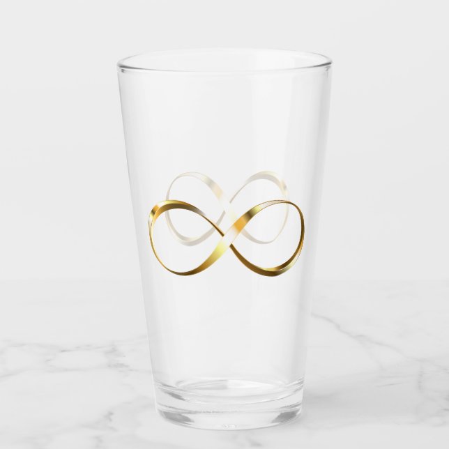 Golden Infinity Symbol Glaskopp (Framsida)
