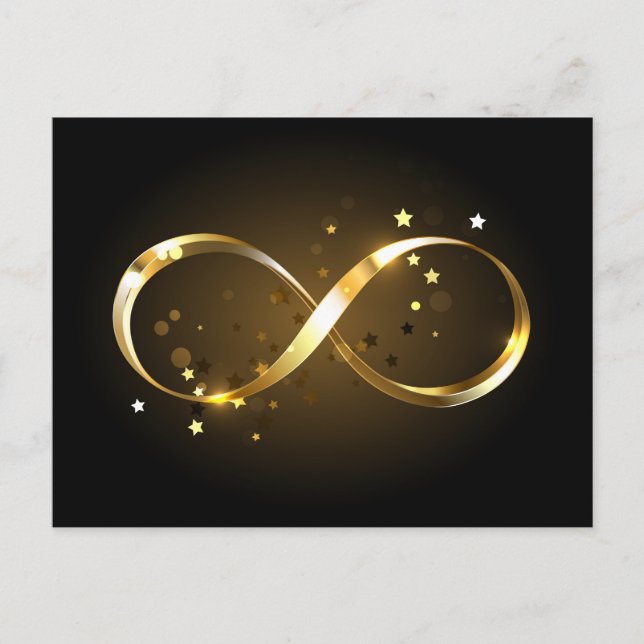 Golden Infinity Symbol Inbjudan Vykort (Framsida)
