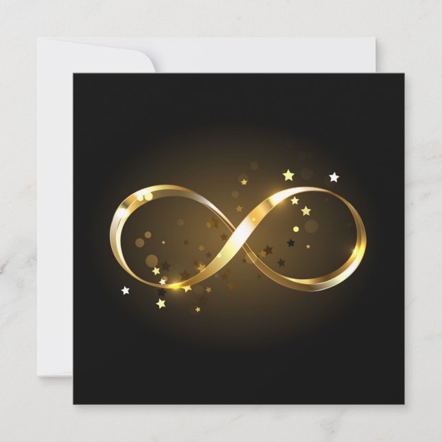 Golden Infinity Symbol Inbjudningar (Framsida)