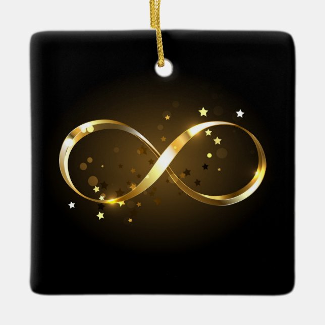 Golden Infinity Symbol Julgransprydnad Keramik (Framsida)