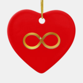 Golden Infinity Symbol Julgransprydnad Keramik