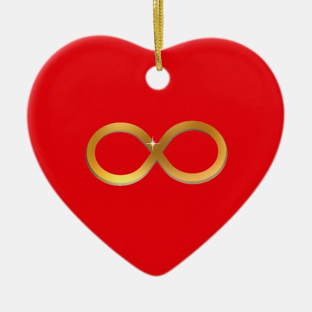Golden Infinity Symbol Julgransprydnad Keramik (Framsidan)