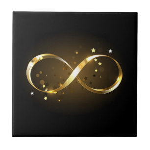 Golden Infinity Symbol Kakelplatta
