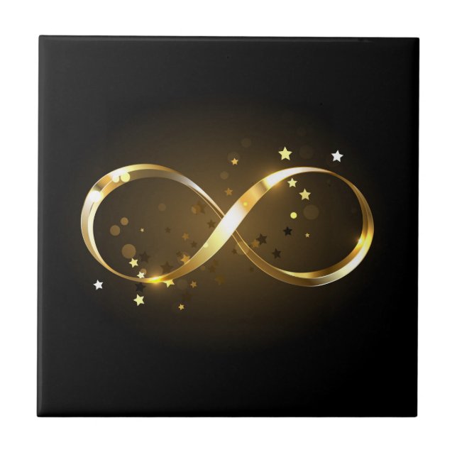 Golden Infinity Symbol Kakelplatta (Framsidan)