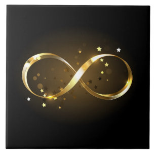 Golden Infinity Symbol Kakelplatta