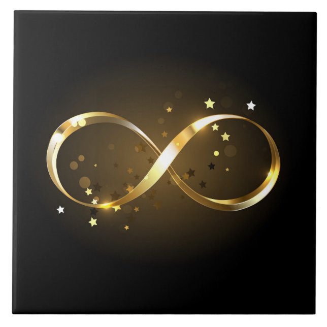 Golden Infinity Symbol Kakelplatta (Framsidan)