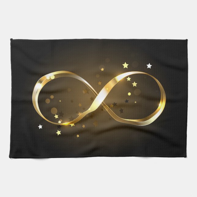 Golden Infinity Symbol Kökshandduk (Horisontell)