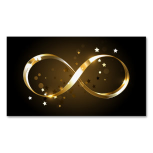 Golden Infinity Symbol Magnetiska Visitkort