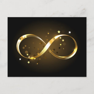 Golden Infinity Symbol Meddelande Vykort