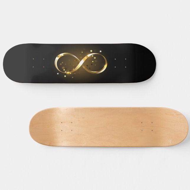 Golden Infinity Symbol Mini Skateboard Bräda 18,5 Cm (Horz)