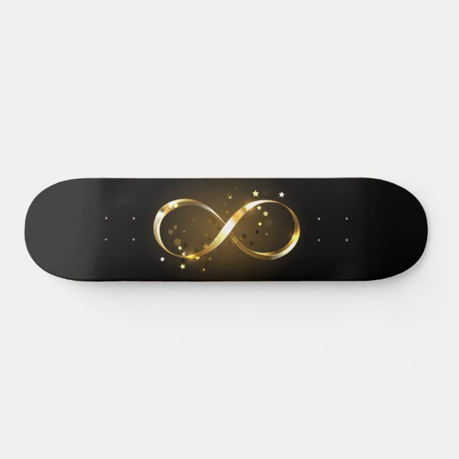 Golden Infinity Symbol Mini Skateboard Bräda 18,5 Cm (Horz)