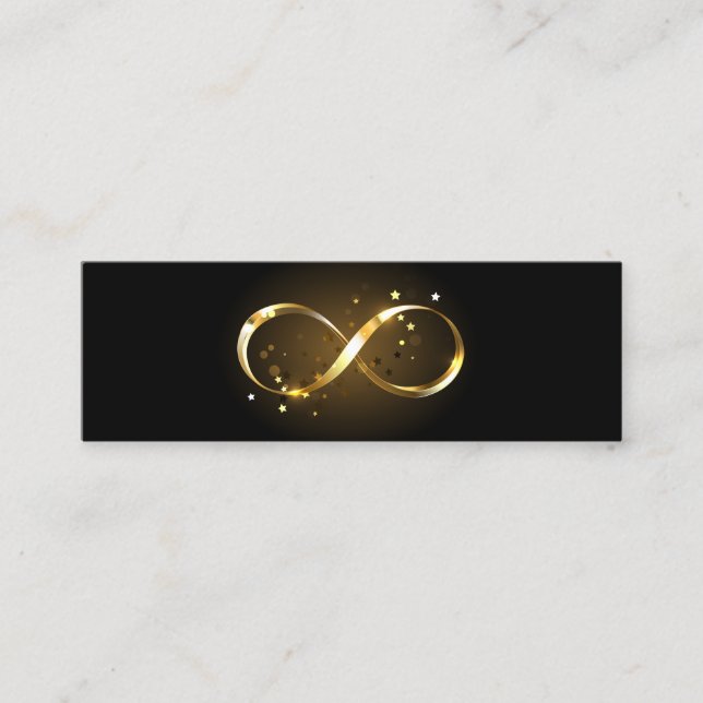 Golden Infinity Symbol Mini Visitkort (Framsida)