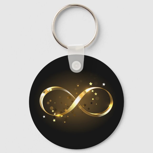 Golden Infinity Symbol Nyckelring (Framsida)